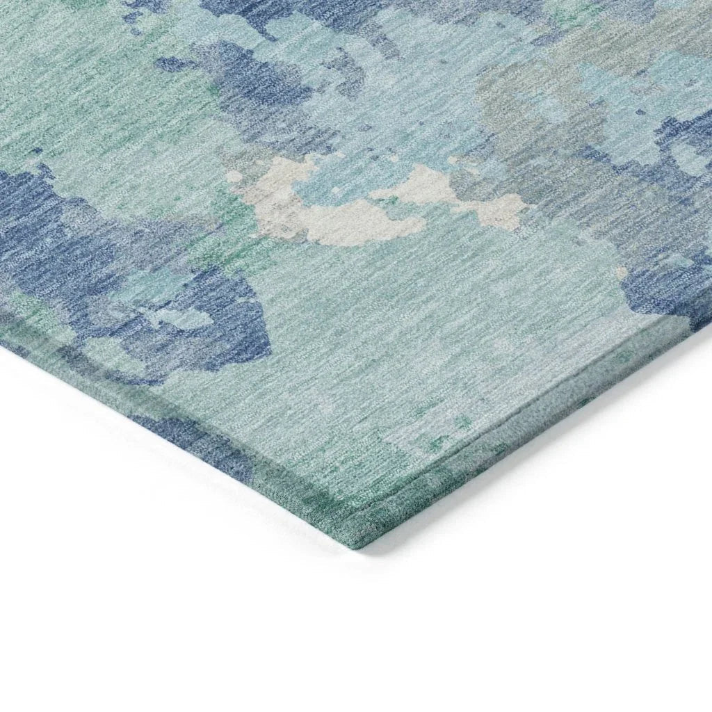 LOOMLAN Rugs Magnara Blue Washable Indoor-Outdoor Rug