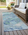 LOOMLAN Rugs Magnara Blue Washable Indoor-Outdoor Rug