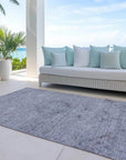 LOOMLAN Rugs Malia Blue Washable Indoor-Outdoor Rug