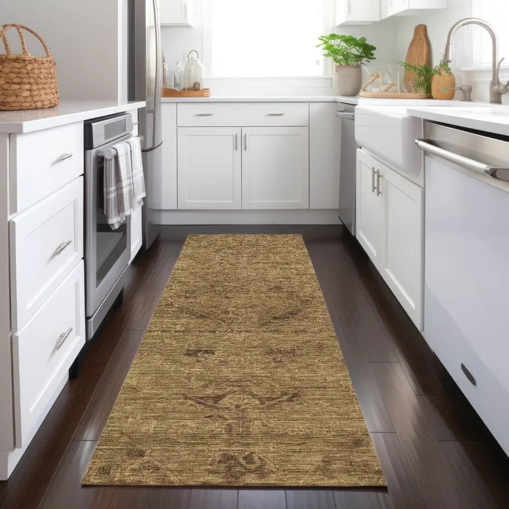 LOOMLAN Rugs Malia Brown Washable Indoor-Outdoor Rug