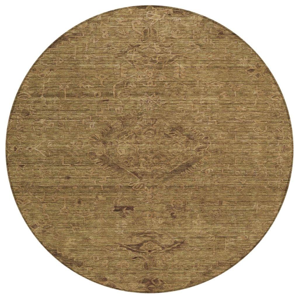 LOOMLAN Rugs Malia Brown Washable Indoor-Outdoor Rug