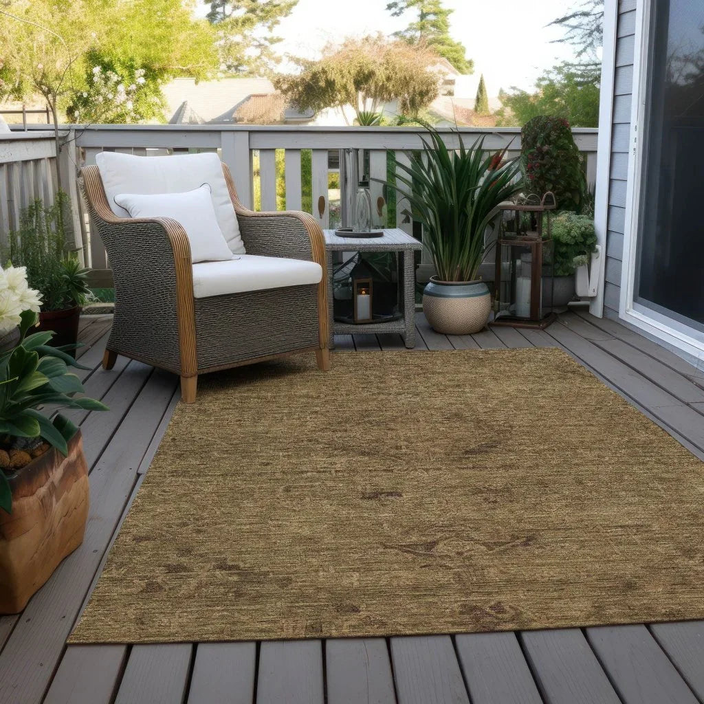 LOOMLAN Rugs Malia Brown Washable Indoor-Outdoor Rug