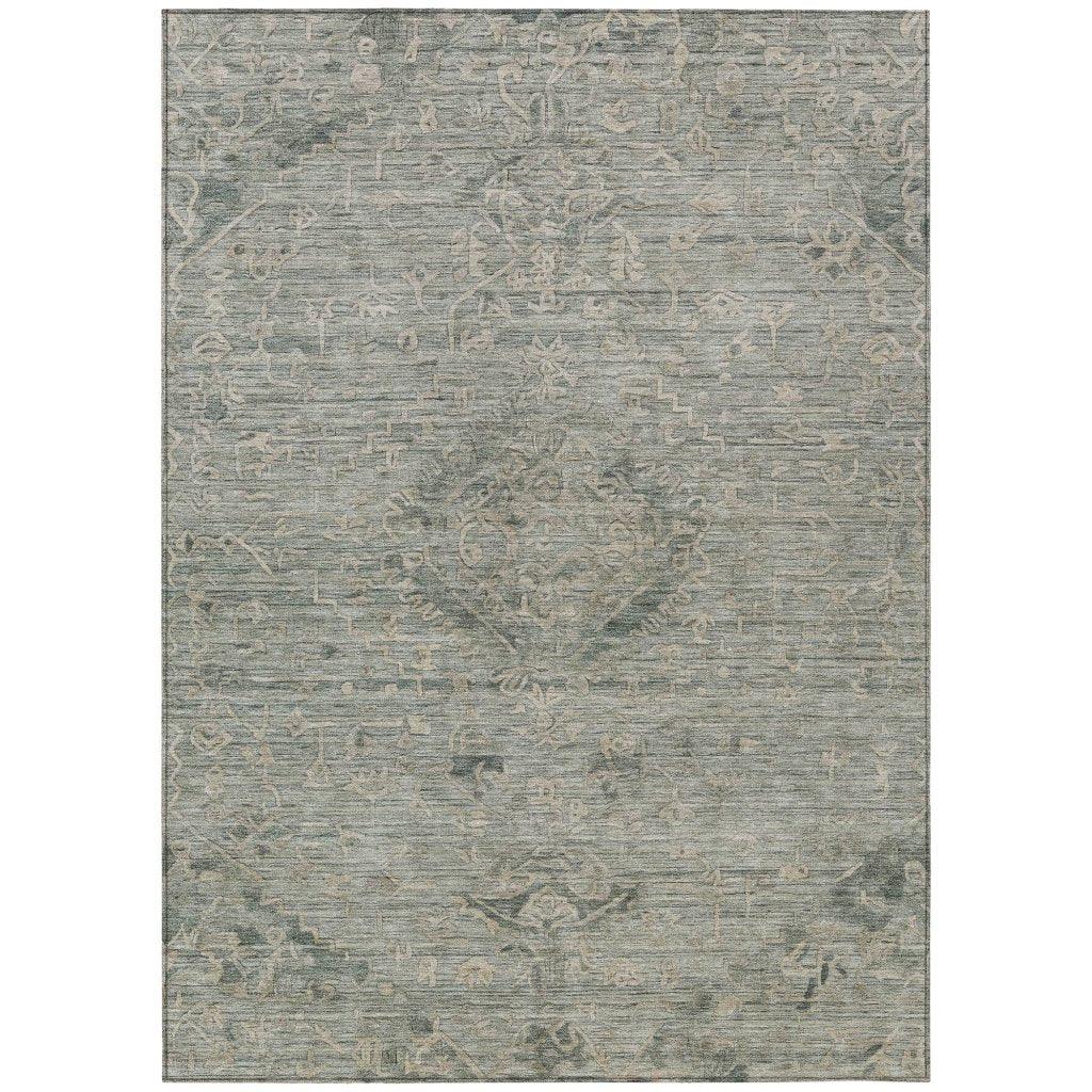 LOOMLAN Rugs Malia Green Washable Indoor-Outdoor Rug
