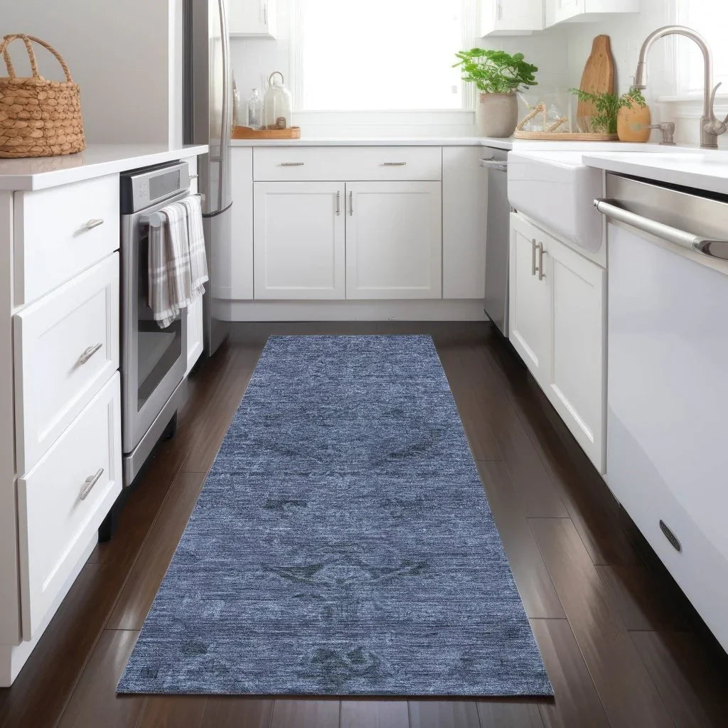 LOOMLAN Rugs Malia Navy Washable Indoor-Outdoor Rug
