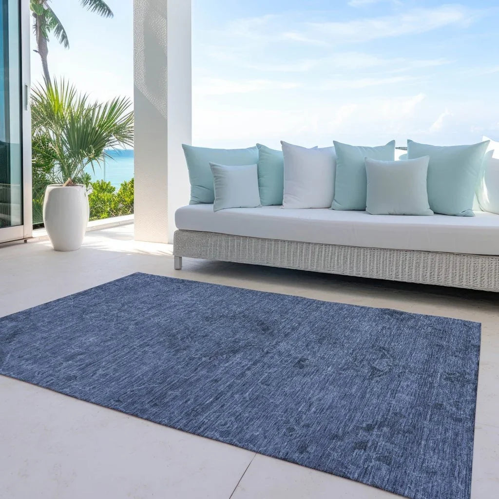 LOOMLAN Rugs Malia Navy Washable Indoor-Outdoor Rug