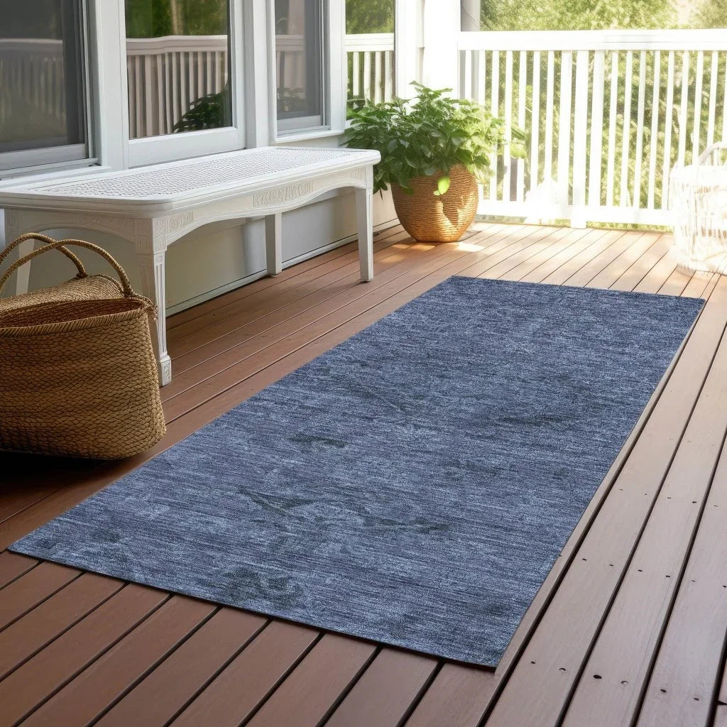 LOOMLAN Rugs Malia Navy Washable Indoor-Outdoor Rug