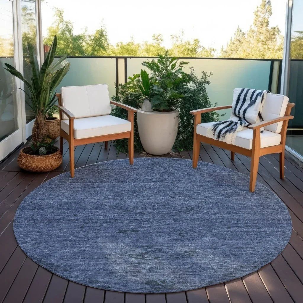 LOOMLAN Rugs Malia Navy Washable Indoor-Outdoor Rug