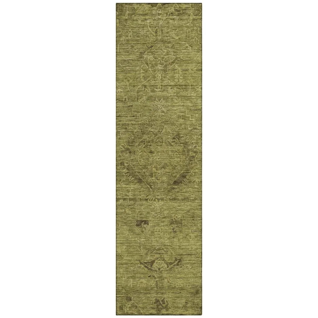 LOOMLAN Rugs Malia Olive Washable Indoor-Outdoor Rug