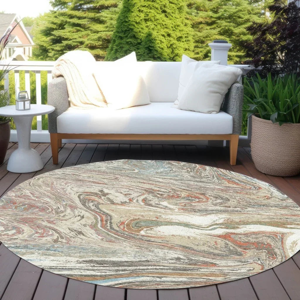 LOOMLAN Rugs Malika Beige Washable Indoor-Outdoor Rug