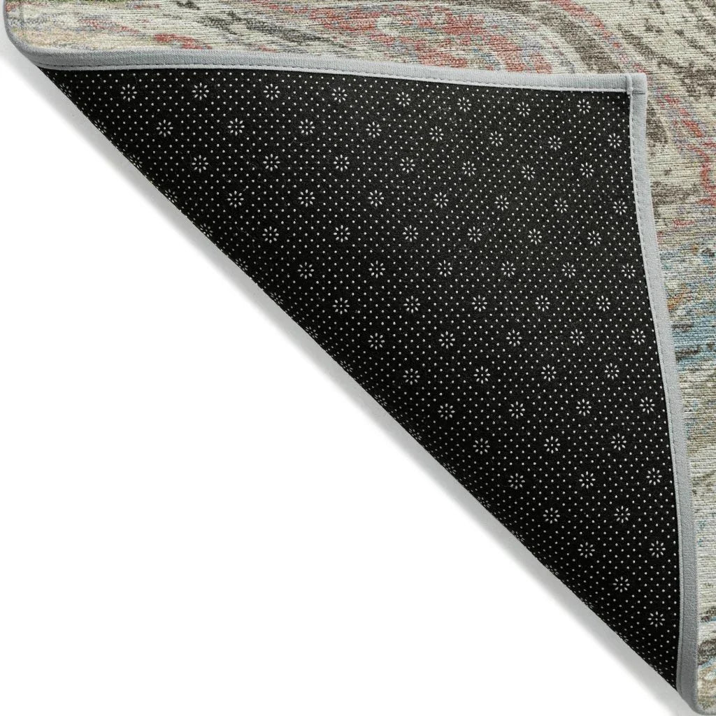 LOOMLAN Rugs Malika Beige Washable Indoor-Outdoor Rug