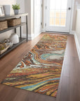 LOOMLAN Rugs Malika Brown Washable Indoor-Outdoor Rug