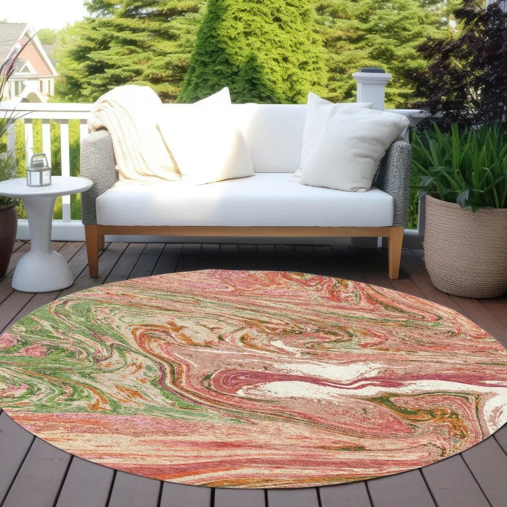 LOOMLAN Rugs Malika Coral Washable Indoor-Outdoor Rug