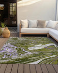 LOOMLAN Rugs Malika Olive Washable Indoor-Outdoor Rug