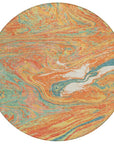 LOOMLAN Rugs Malika Orange Washable Indoor-Outdoor Rug