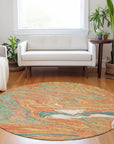 LOOMLAN Rugs Malika Orange Washable Indoor-Outdoor Rug