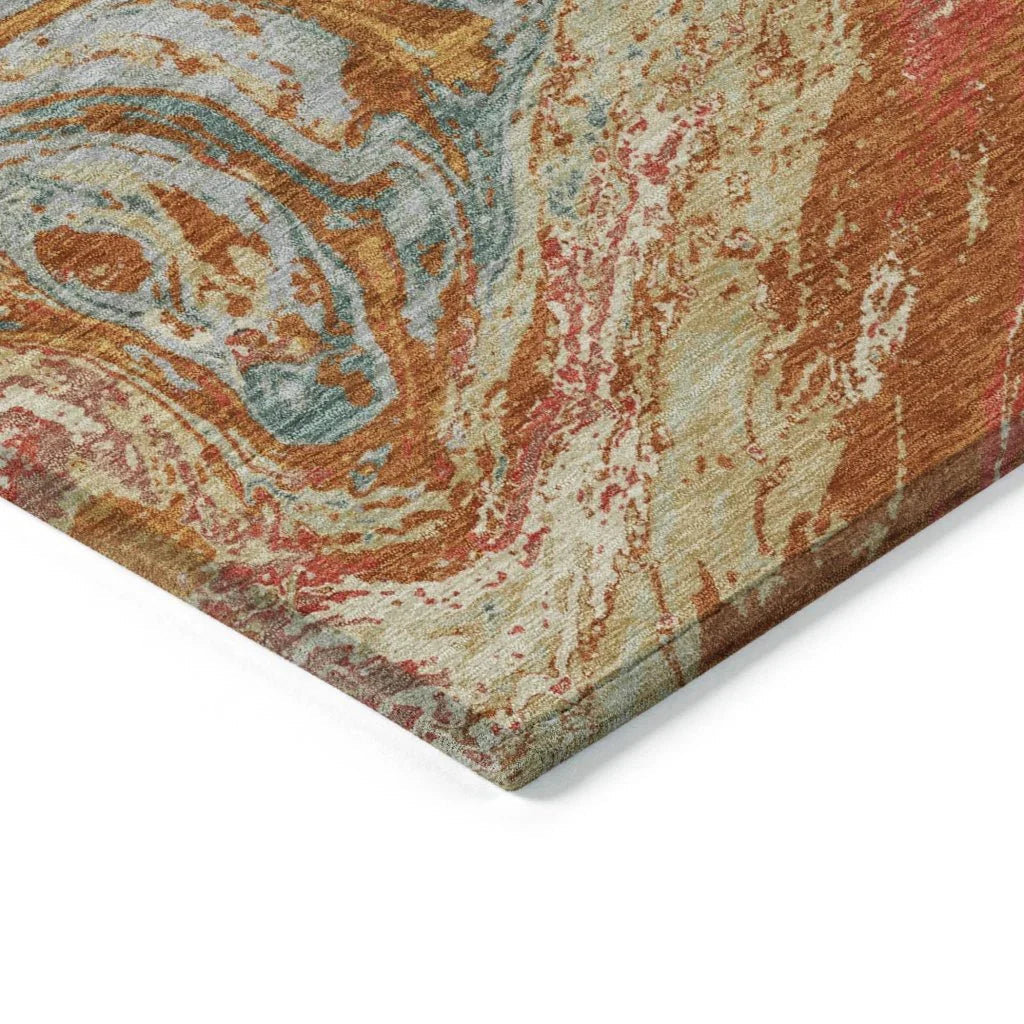LOOMLAN Rugs Malika Paprika Washable Indoor-Outdoor Rug