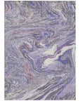LOOMLAN Rugs Malika Purple Washable Indoor-Outdoor Rug