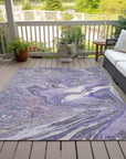 LOOMLAN Rugs Malika Purple Washable Indoor-Outdoor Rug