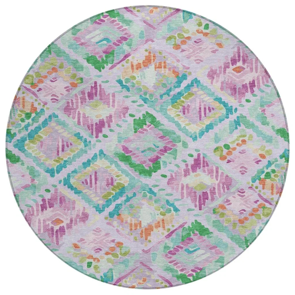 LOOMLAN Rugs Marave Purple Washable Indoor-Outdoor Rug