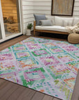 LOOMLAN Rugs Marave Purple Washable Indoor-Outdoor Rug