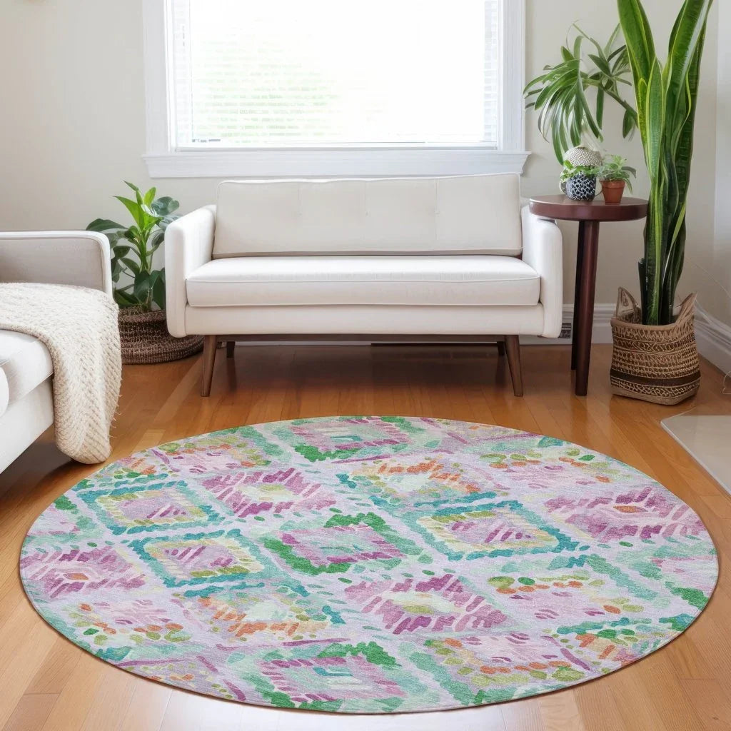 LOOMLAN Rugs Marave Purple Washable Indoor-Outdoor Rug