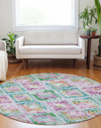 LOOMLAN Rugs Marave Purple Washable Indoor-Outdoor Rug