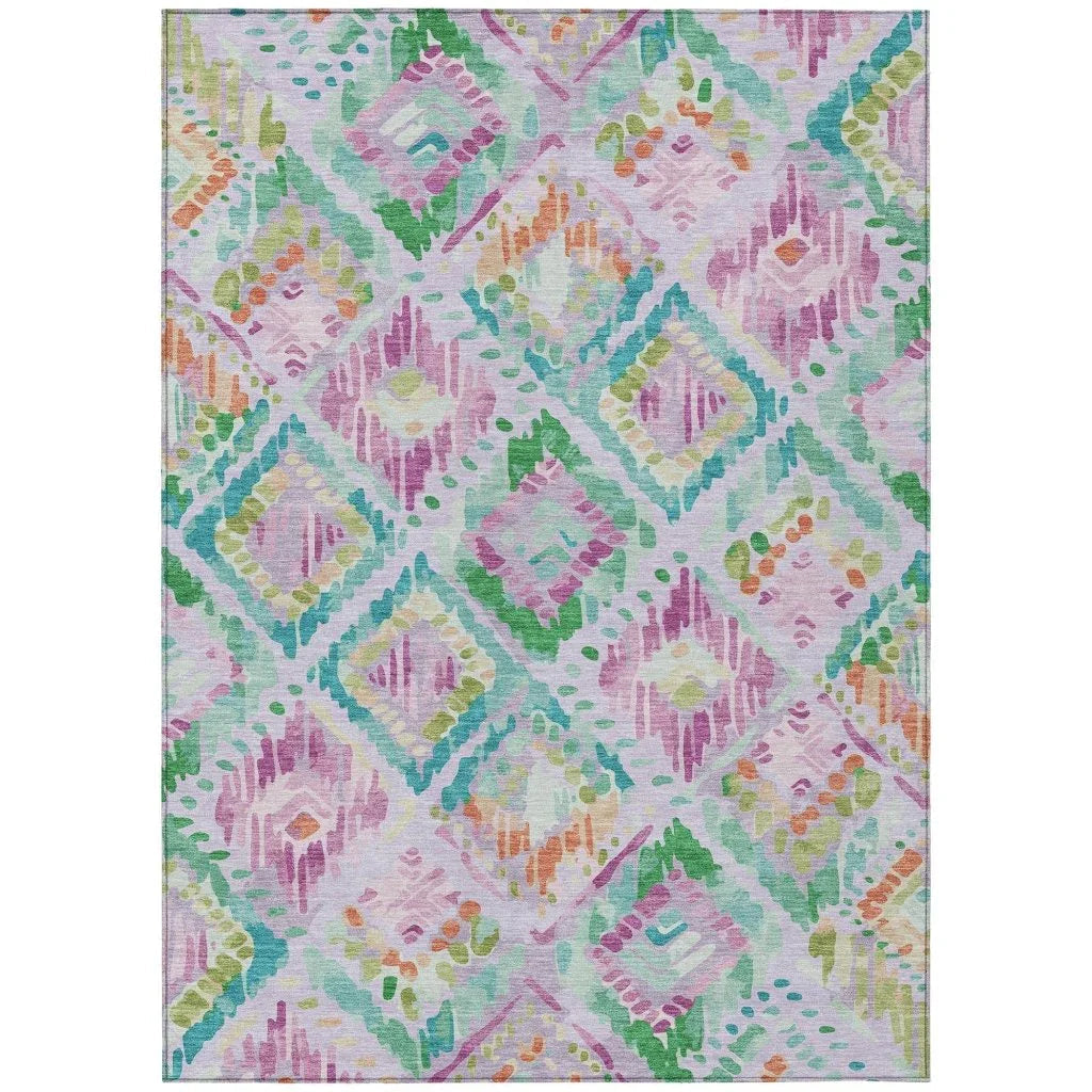 LOOMLAN Rugs Marave Purple Washable Indoor-Outdoor Rug