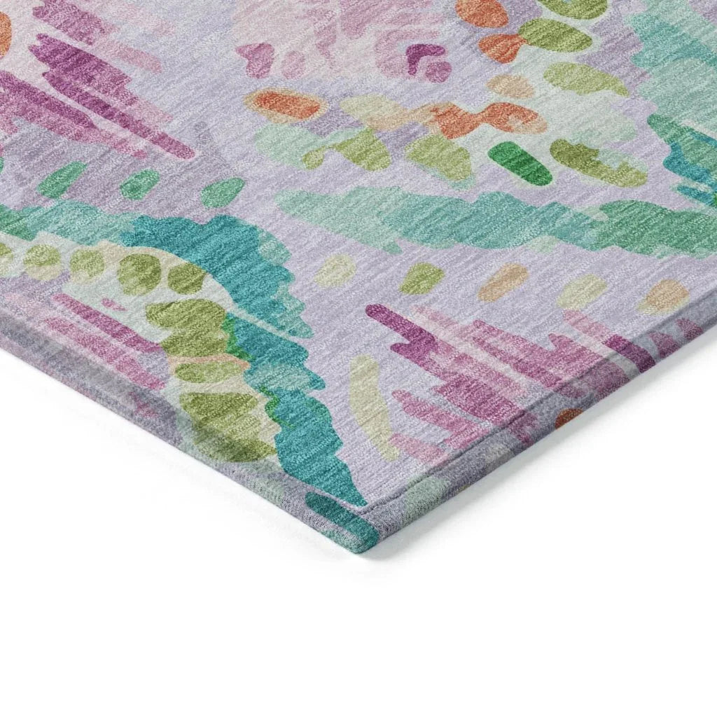 LOOMLAN Rugs Marave Purple Washable Indoor-Outdoor Rug