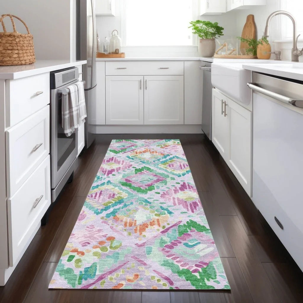 LOOMLAN Rugs Marave Purple Washable Indoor-Outdoor Rug