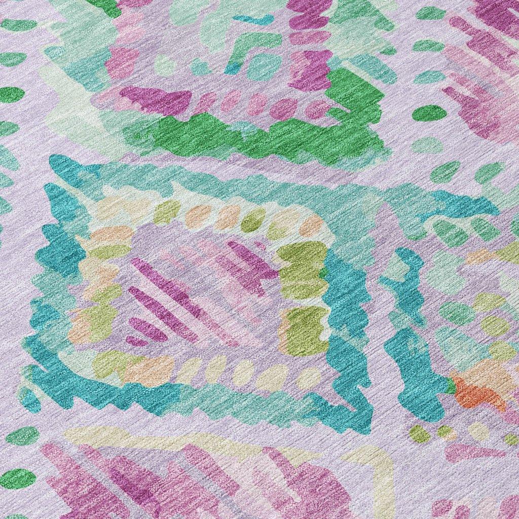 LOOMLAN Rugs Marave Purple Washable Indoor-Outdoor Rug