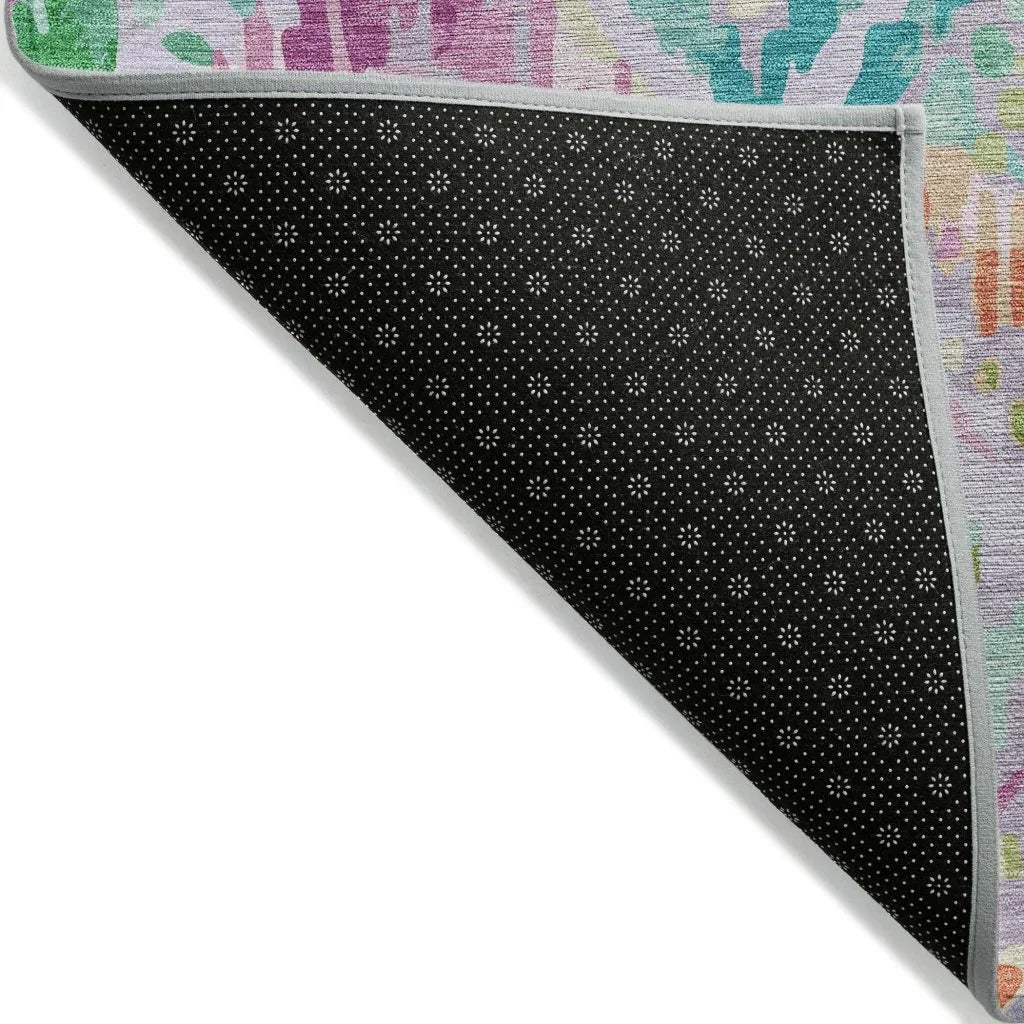 LOOMLAN Rugs Marave Purple Washable Indoor-Outdoor Rug