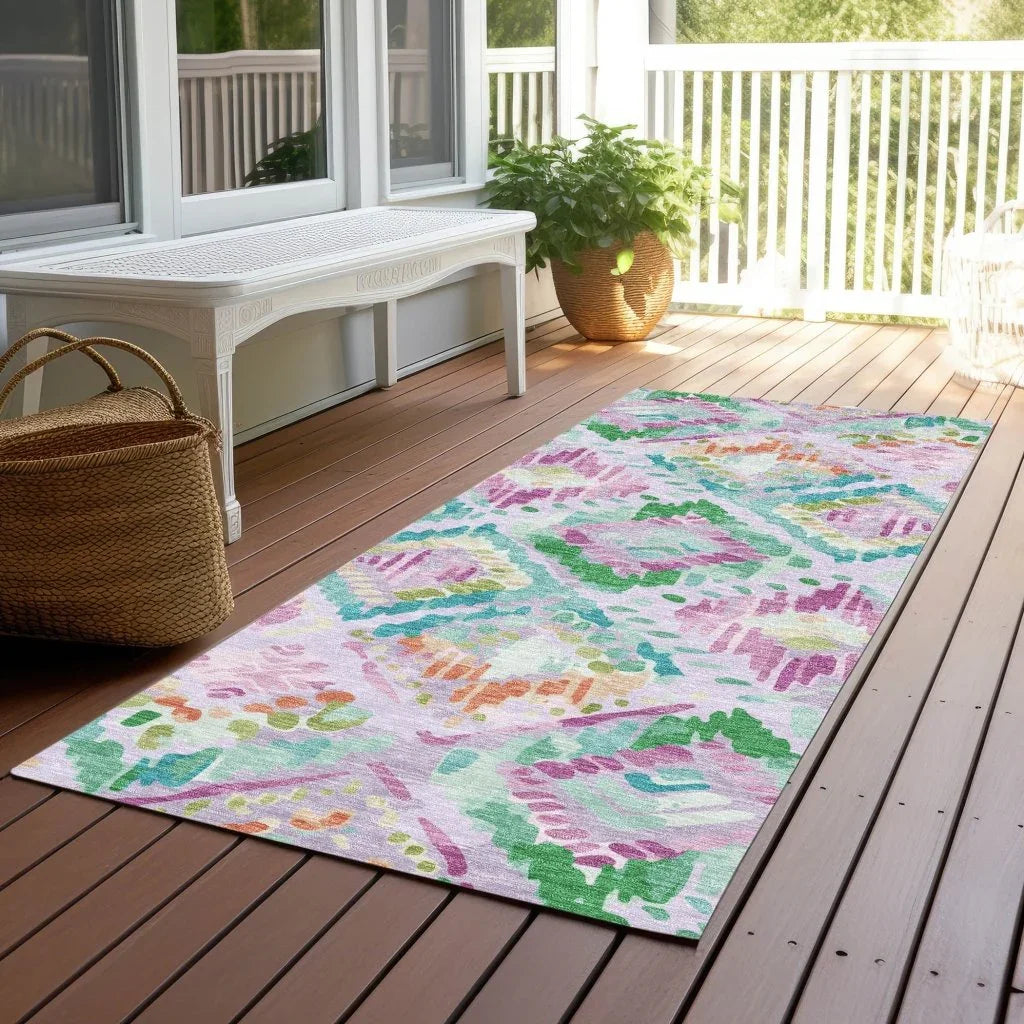 LOOMLAN Rugs Marave Purple Washable Indoor-Outdoor Rug