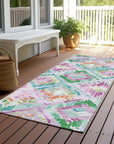 LOOMLAN Rugs Marave Purple Washable Indoor-Outdoor Rug