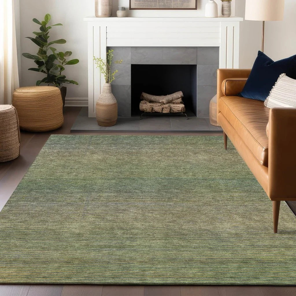 LOOMLAN Rugs Maria Green Washable Indoor-Outdoor Rug