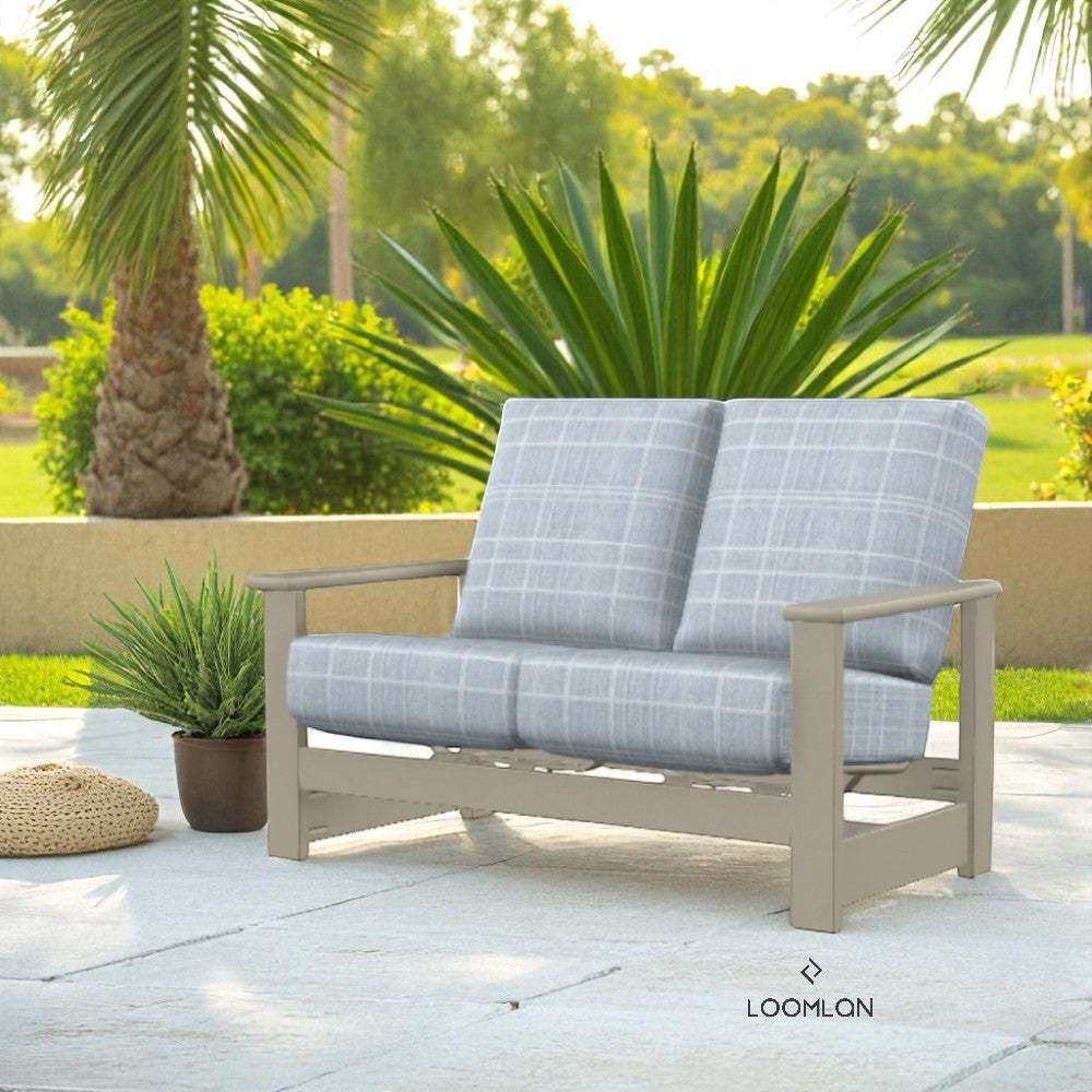 Telescope Leeward Deep Seat Outdoor Loveseat with Independent Hidden Motion