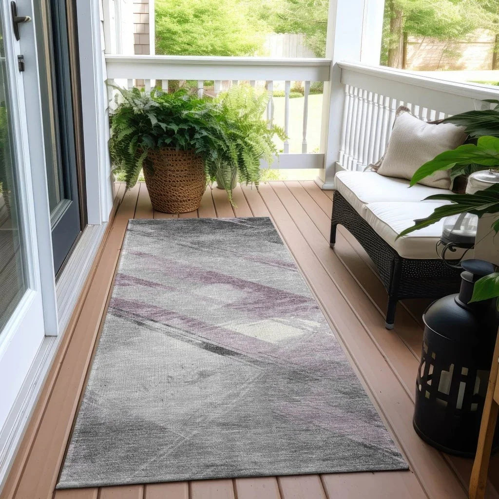 LOOMLAN Rugs Marisse Purple Washable Indoor-Outdoor Rug