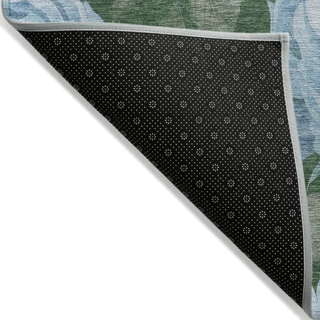 LOOMLAN Rugs Maroque Blue Washable Indoor-Outdoor Rug