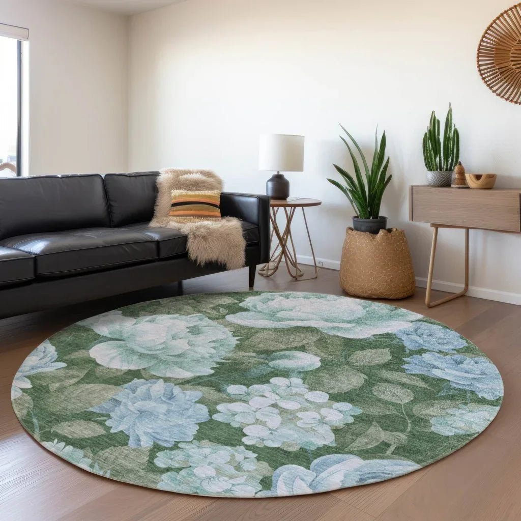 LOOMLAN Rugs Maroque Blue Washable Indoor-Outdoor Rug