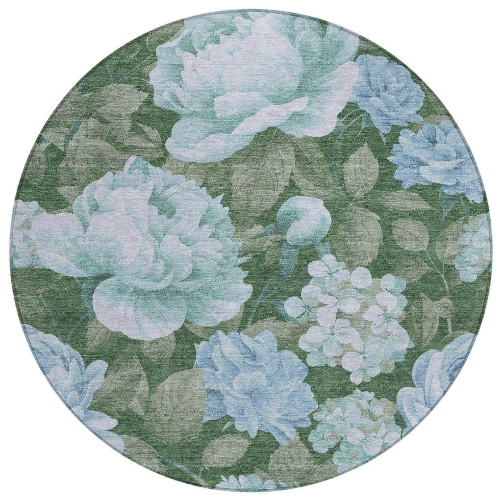 LOOMLAN Rugs Maroque Blue Washable Indoor-Outdoor Rug