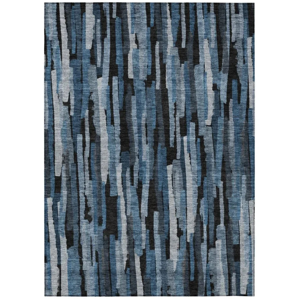 LOOMLAN Rugs Marrah Blue Washable Indoor-Outdoor Rug