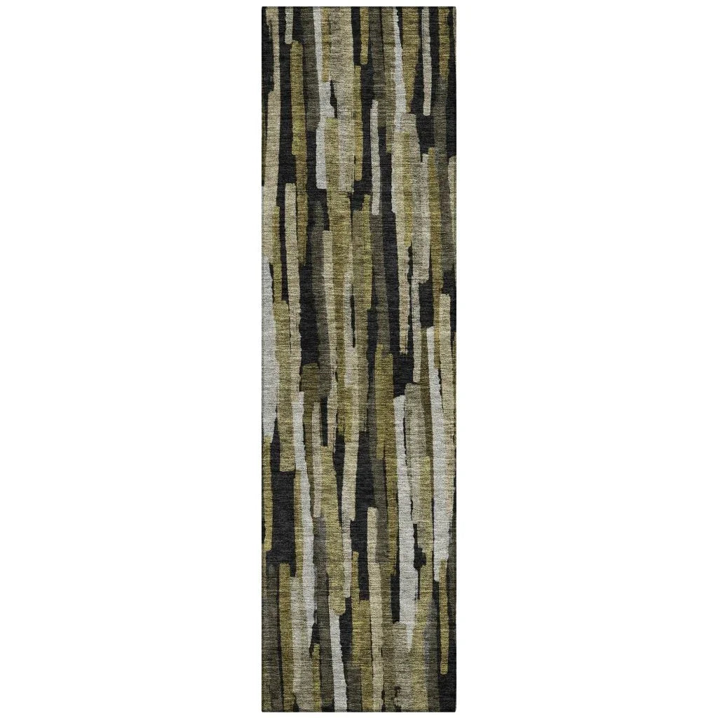 LOOMLAN Rugs Marrah Brown Washable Indoor-Outdoor Rug