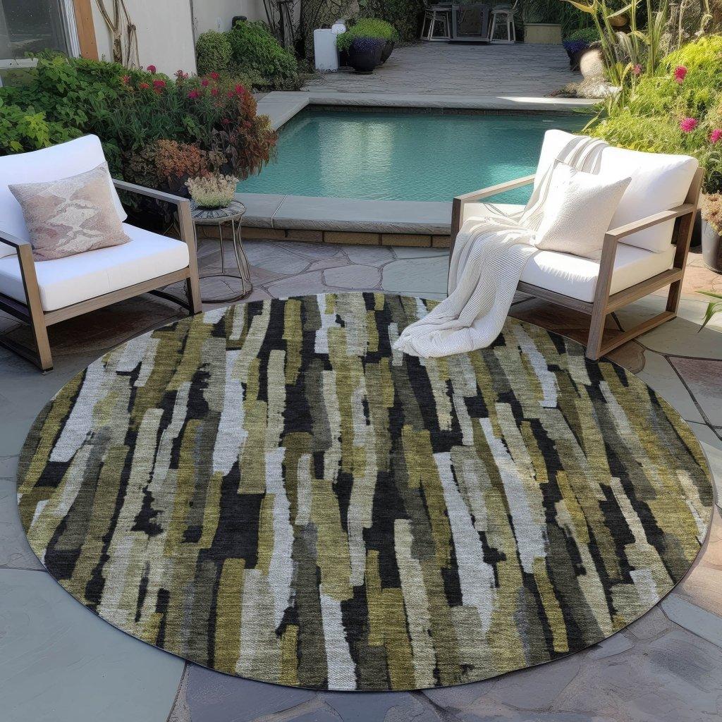 LOOMLAN Rugs Marrah Brown Washable Indoor-Outdoor Rug