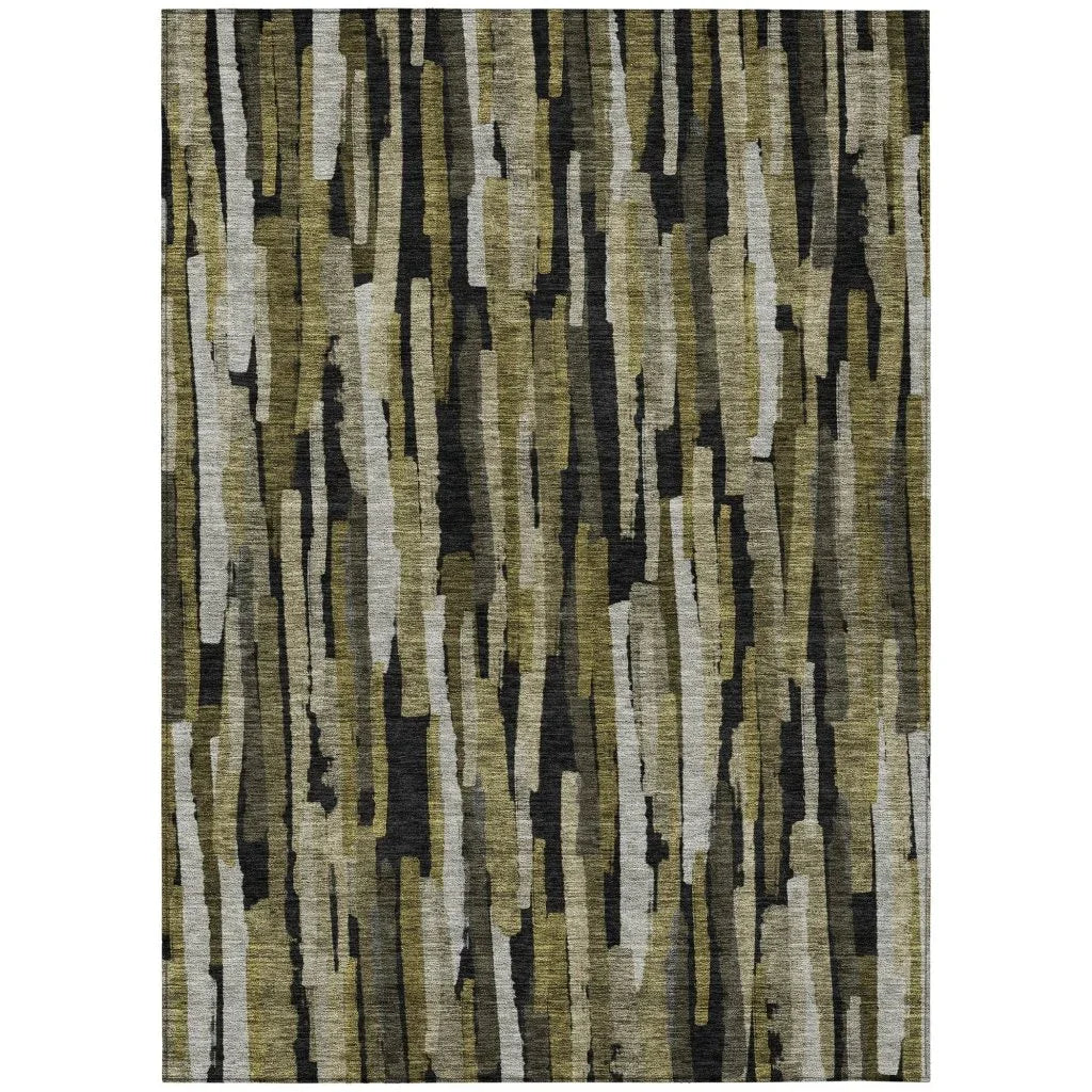 LOOMLAN Rugs Marrah Brown Washable Indoor-Outdoor Rug