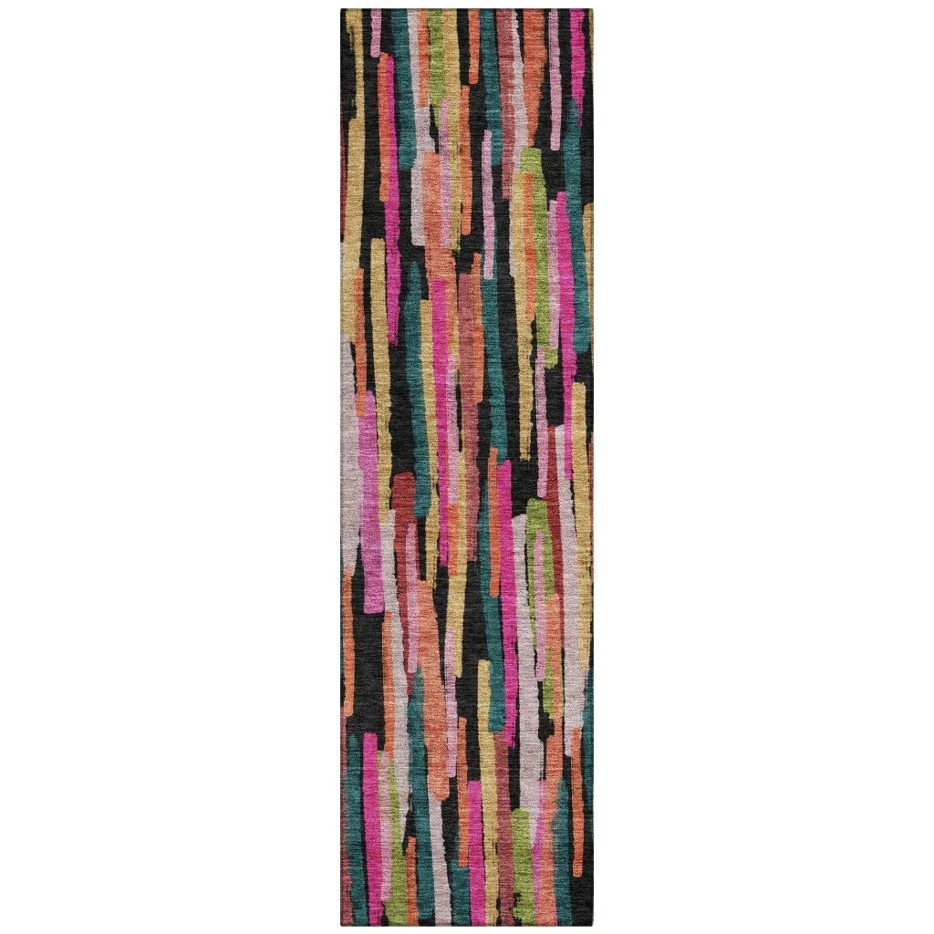 LOOMLAN Rugs Marrah Pink Washable Indoor-Outdoor Rug