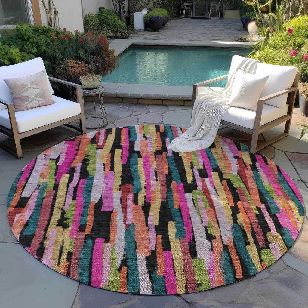 LOOMLAN Rugs Marrah Pink Washable Indoor-Outdoor Rug