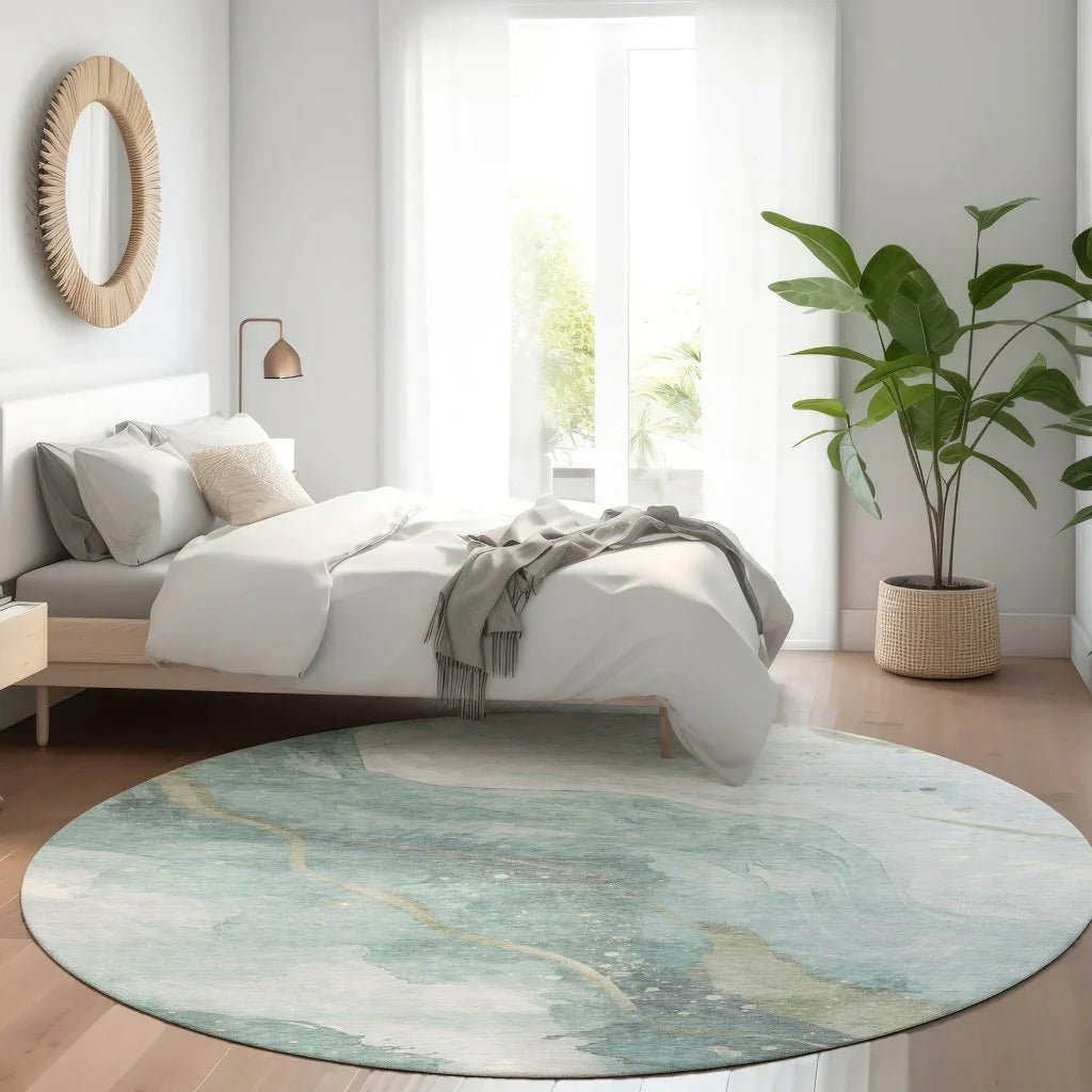 Marvelle Teal Washable Indoor - Outdoor Rug - LOOMLAN - LOOMLAN Rugs - Outdoor Rugs