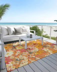 LOOMLAN Rugs Mehavi Orange Washable Indoor-Outdoor Rug