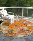 LOOMLAN Rugs Mehavi Orange Washable Indoor-Outdoor Rug