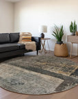 LOOMLAN Rugs Mehriza Brown Washable Indoor-Outdoor Rug
