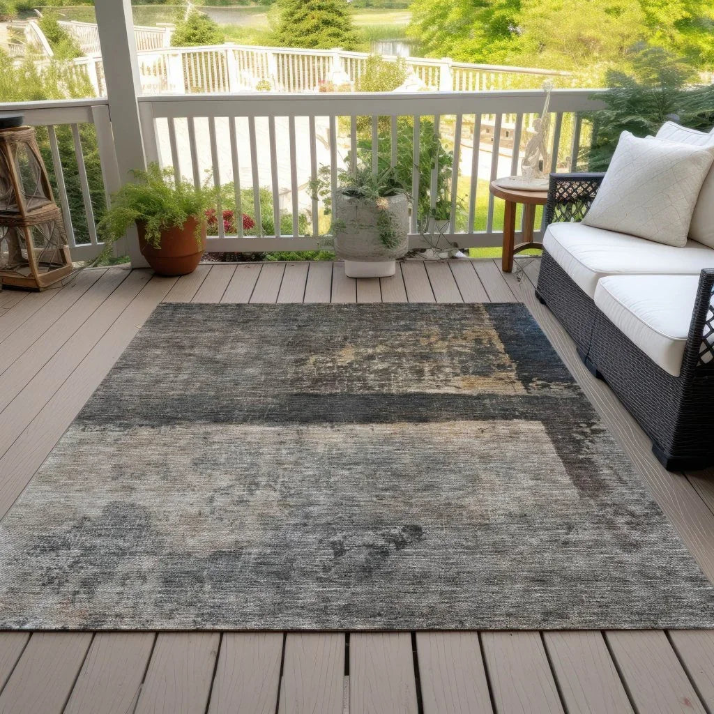 LOOMLAN Rugs Mehriza Brown Washable Indoor-Outdoor Rug
